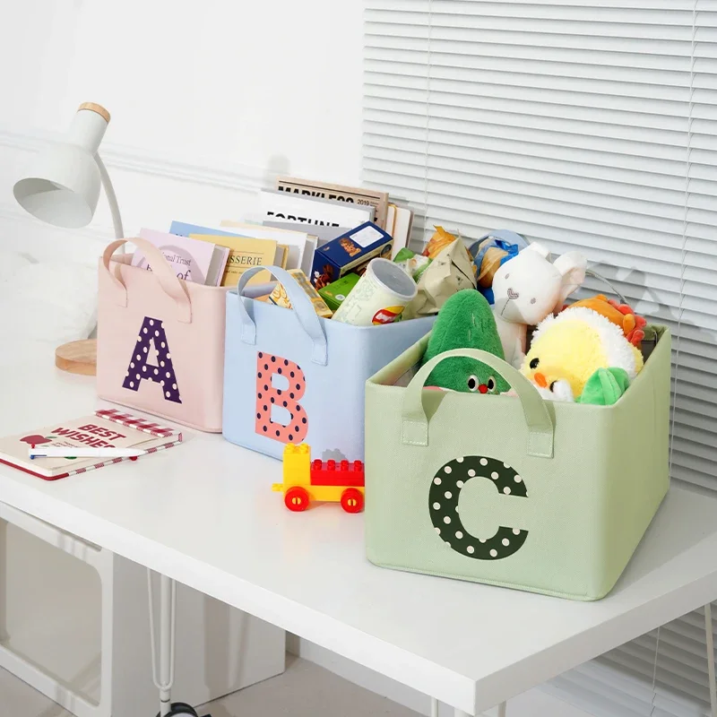 Folding Storage Basket Linen Storage Fabric Wardrobe Office Bedroom Closet Toys Laundry Basket with Handle Storage Organizer New