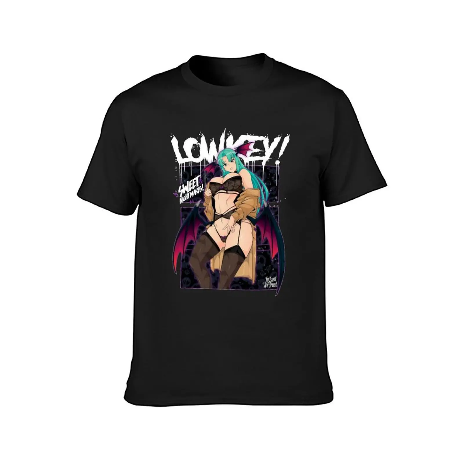 lowkey anime sexsi T-shirt cute tops sweat T-shirts for men cotton