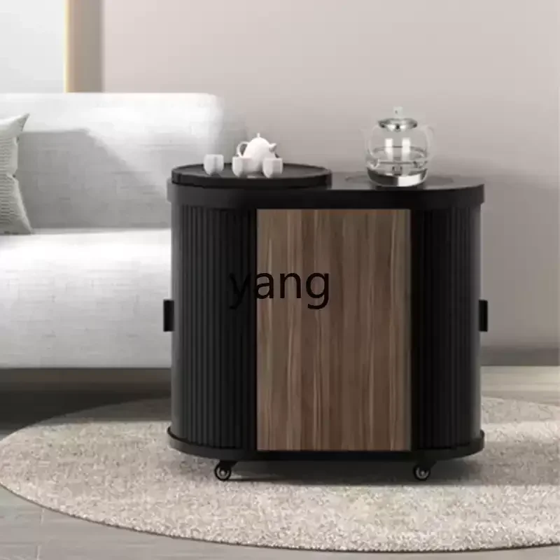 LH solid wood mobile tea table household with wheel Wujinshi tea table set automatic kettle tea cabinet