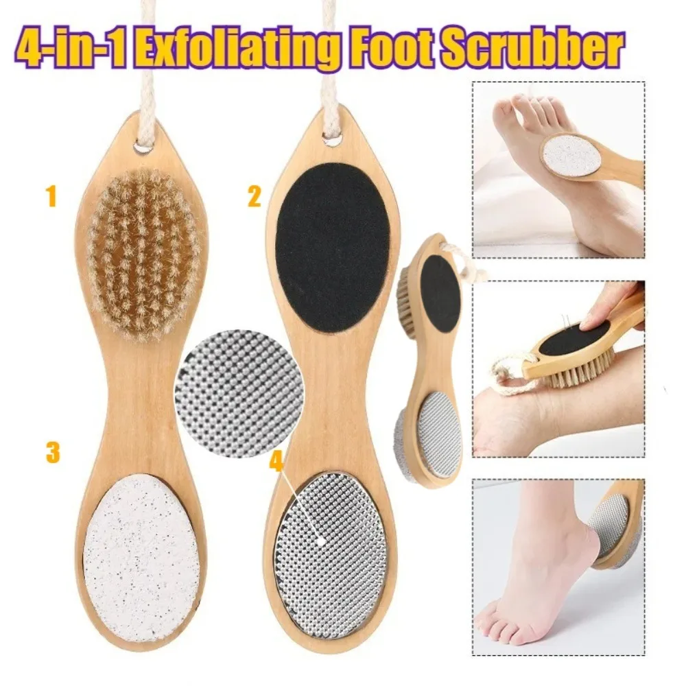 1/2 Piezas Exfoliante de Pies 4 en 1, Elimina Piel Muerta, Callosidades, Cepillo de Queratina, Raspador de Talones, Pulidor de Pies, Cepillo para Pies, Cuidado de los Pies