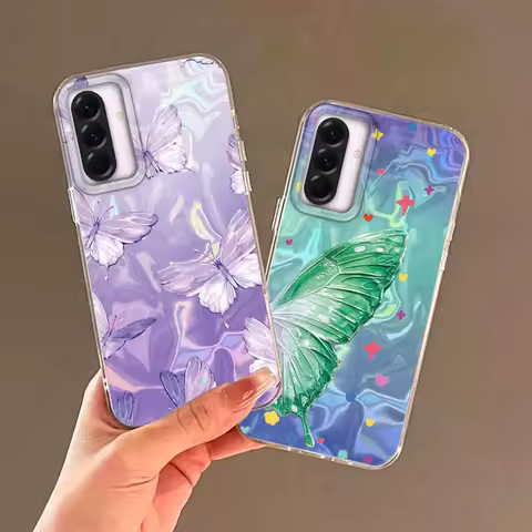 Gradient Butterfly Print Phone Case For Samsung Galaxy A16 A26 A36 A56 A25 A35 A55 A14 A34 A54 S21 S22 S23 S24 S25 Plus FE Ultra