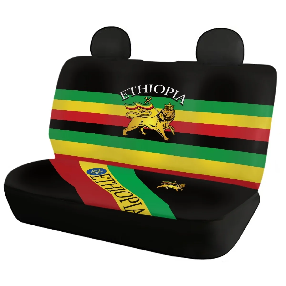 New Ethiopia Flag Design Rastafari Lion Of Judah Full Set Car Seat Covers Vechiles Seat Cushion Must-have for Women Men Gifts