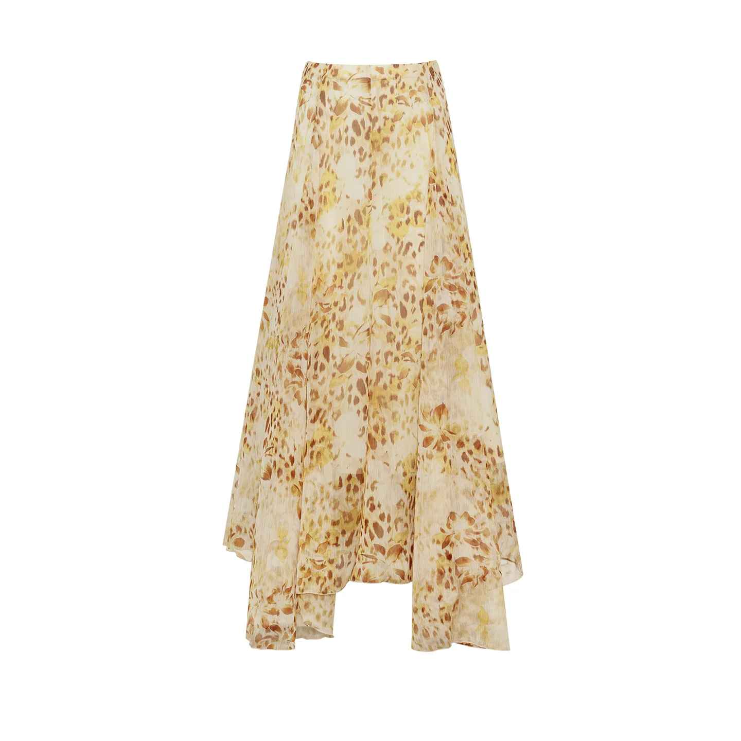 AEL Original Französischer Retro-Gelber Blumenrock für Damen, Neuer Sommer 2026 Asymmetrischer Rock, A-Linien-Maxikleid – Detail 6