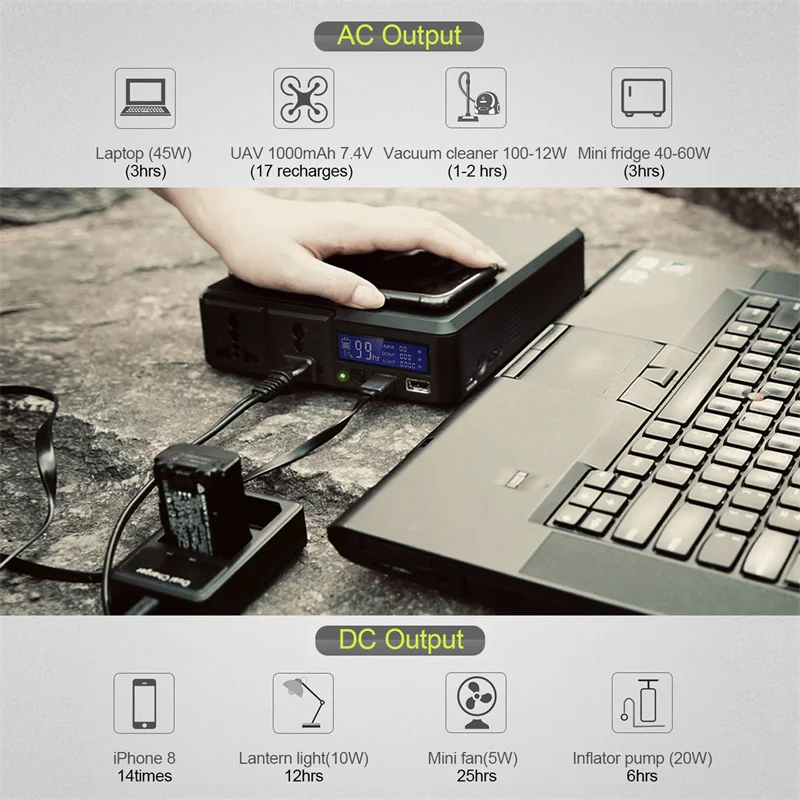 Easy Carry 200w Generator Solar Power, Outdoor Universal  Bank For Notebook Battery  Station Lithium  Family Use