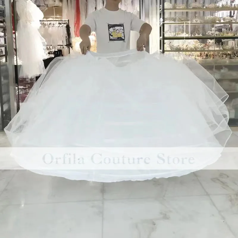 Đám Cưới Petticoat 7 Treo Tường Trắng Quinceanera Đầm Petticoat Siêu Lông Tơ Crinoline Trượt Tây Nam Không Cho Bầu