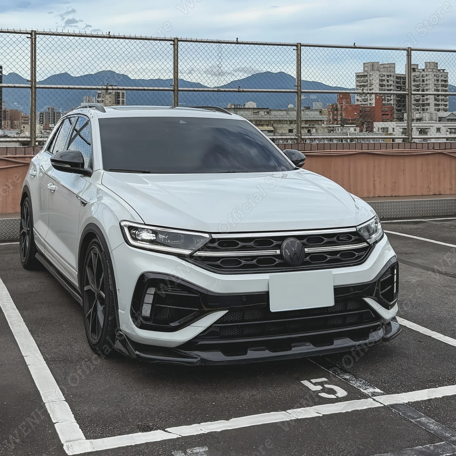 3Pcs Maxton Style Gloss Black Car Front Bumper Lip Splitter For Volkswagen T-Roc R/R-Line Mk1 Facelift 2021-2026 Tuning Bodykits