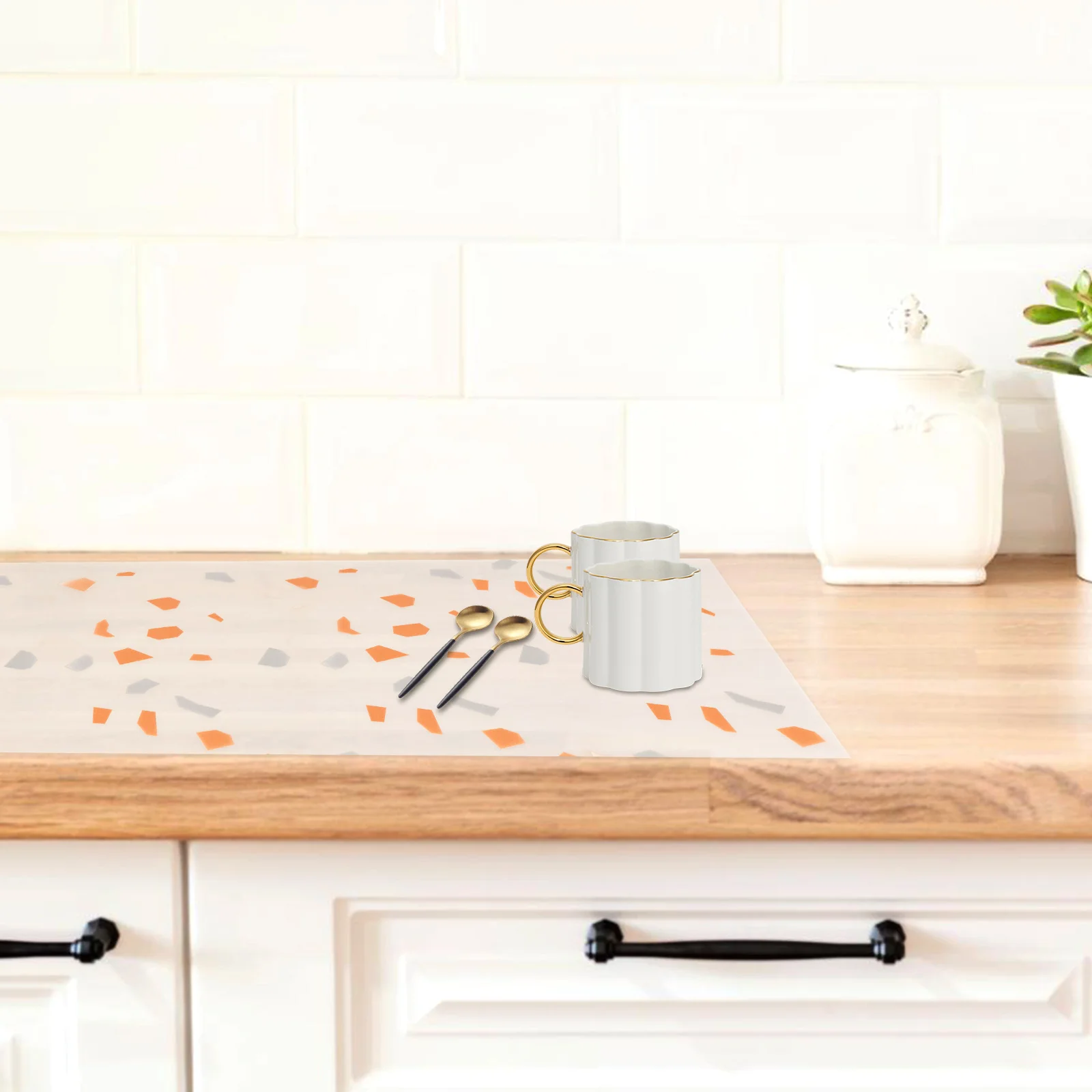 

Waterproof Oil Resistant Drawer Liner Cut to Fit Kitchen Cabinet Shelf Liner Non Slip Fridge Mat for Drawers Tables Stove