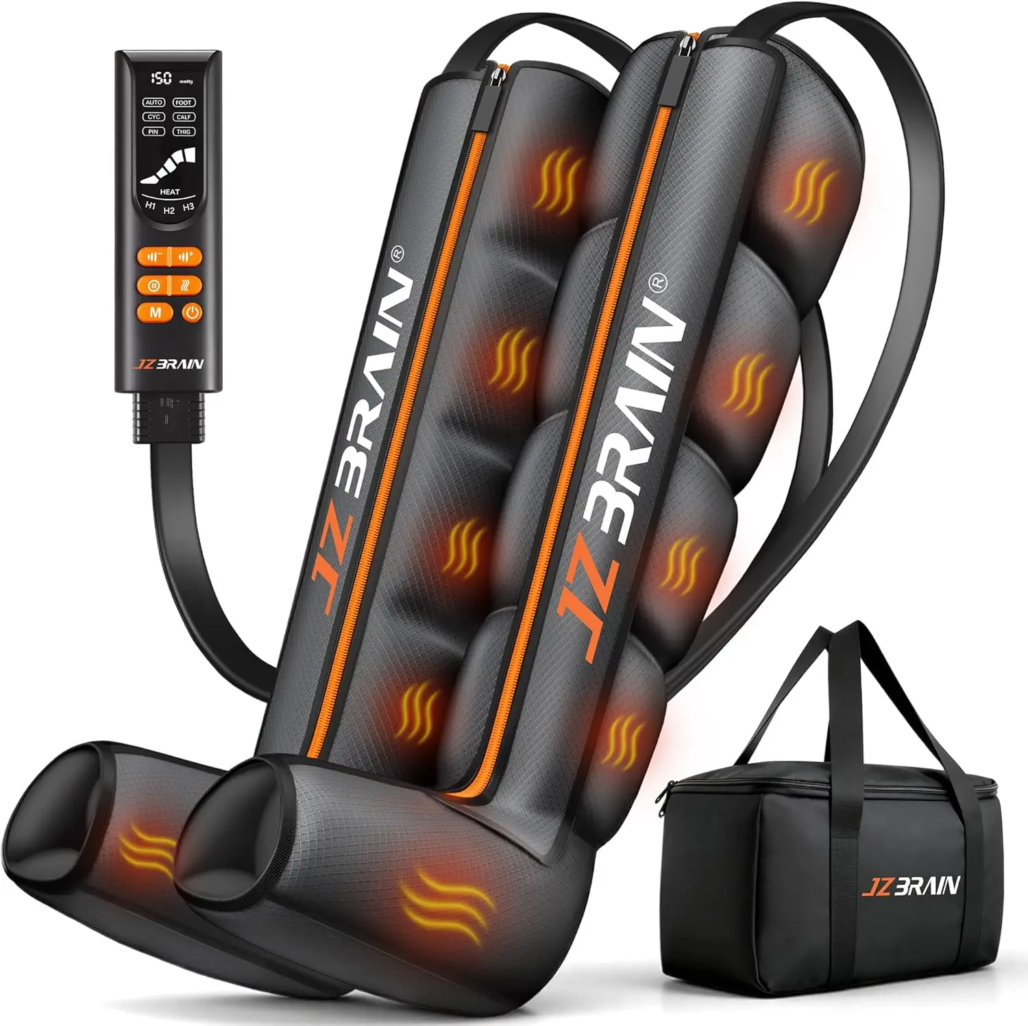 

Полнофункциональный компрессионный массажер для ног с 11 уровнями интенсивности, 6 режимами и подогревом для расслабления мышц - Средний размер