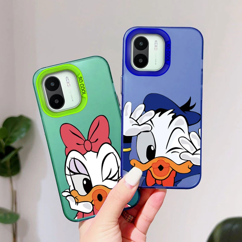 Cute Case For Redmi A1 A2 Phone Cover Anime Couple Donald Daisy Shell Fashion Silicone Funda For Xiaomi RedmiA1 Minnie Coque