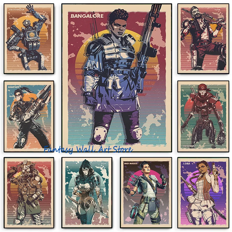 Apex Legends Video Game Characters Ash Revenant Bloodhound Gaming Apex Gamer Poster Canvas Painting Wall Picture Home Decor Gift