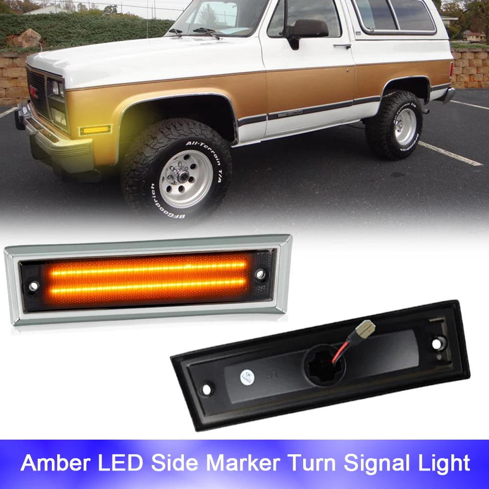 

2Pcs Amber Front Bumper Parking LED Side Marker Lights For GMC C1500 C2500 C3500 K1500 K2500 K3500 C10 C20 C30 K10 K20 K30 K5