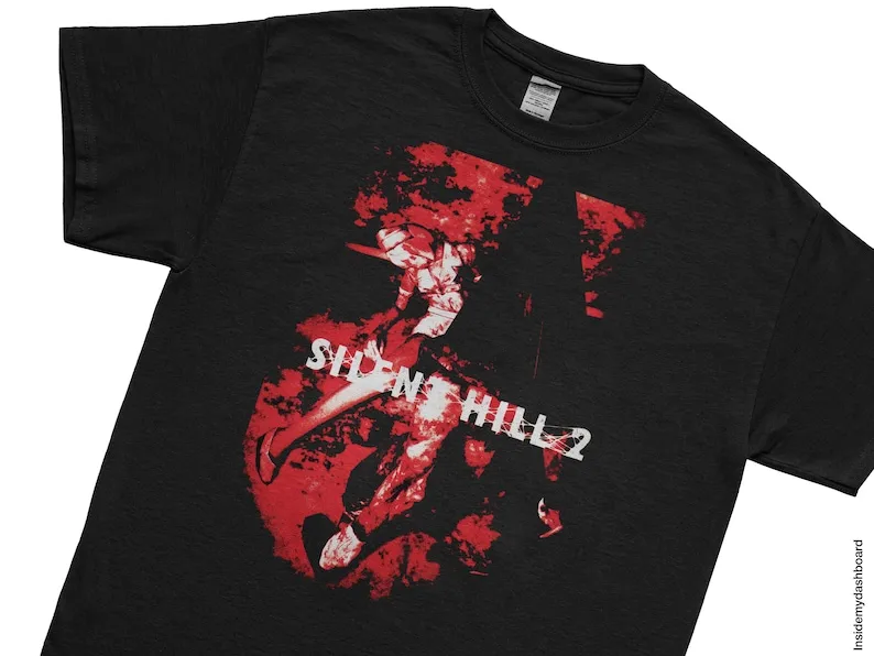 Silent Hill 2 Blood Splattered Horror T-Shirt, Cult Classic Horror Game Merch, Horror Graphic Tee, Silent Hil