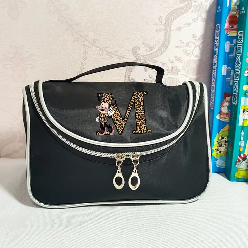 Bolsa de maquillaje bonita de dibujos animados de Minnie Mouse para mujer, bolsa de almacenamiento de gran capacidad, bolsas de artículos de tocador portátiles de viaje, regalo para niñas