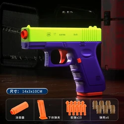 2024 3D Radish Gun Shell Throwing Mini Glock Airsoft Pistola G17 Launcher Manual Pistol Decompression Toy Gun Children Gift