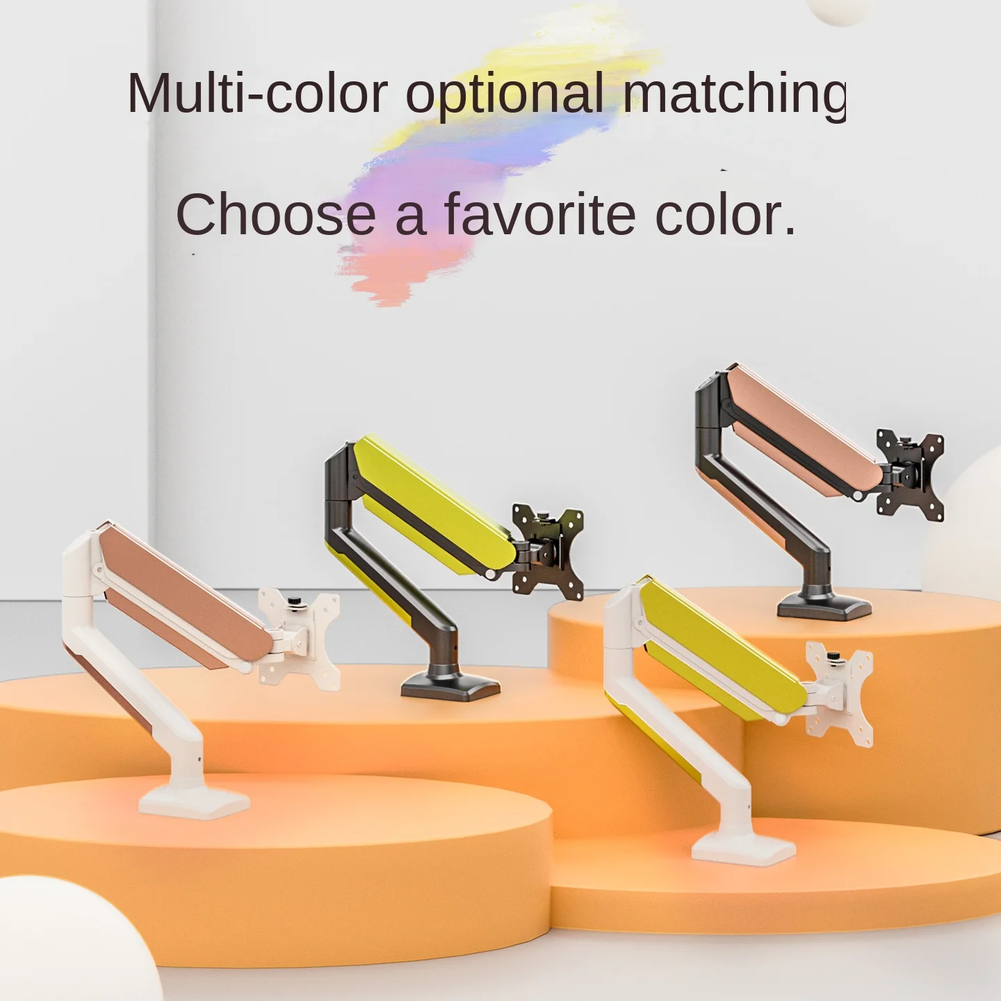 HILLPORT 17-35" Desktop Monitor Arm Holder Gas Spring Full Motion Mount Soport LCD LED TV Mount Stand PC Support Pink M1