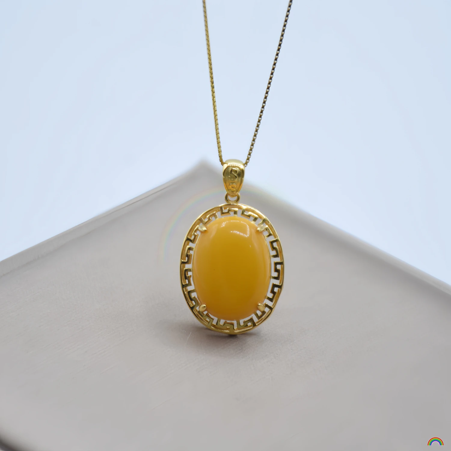 Natural Honey Wax Egg Noodle Pendant Chicken Oil Yellow Old Honey Wax Full Body S925 Versatile New Chinese Pendant Rwbuy