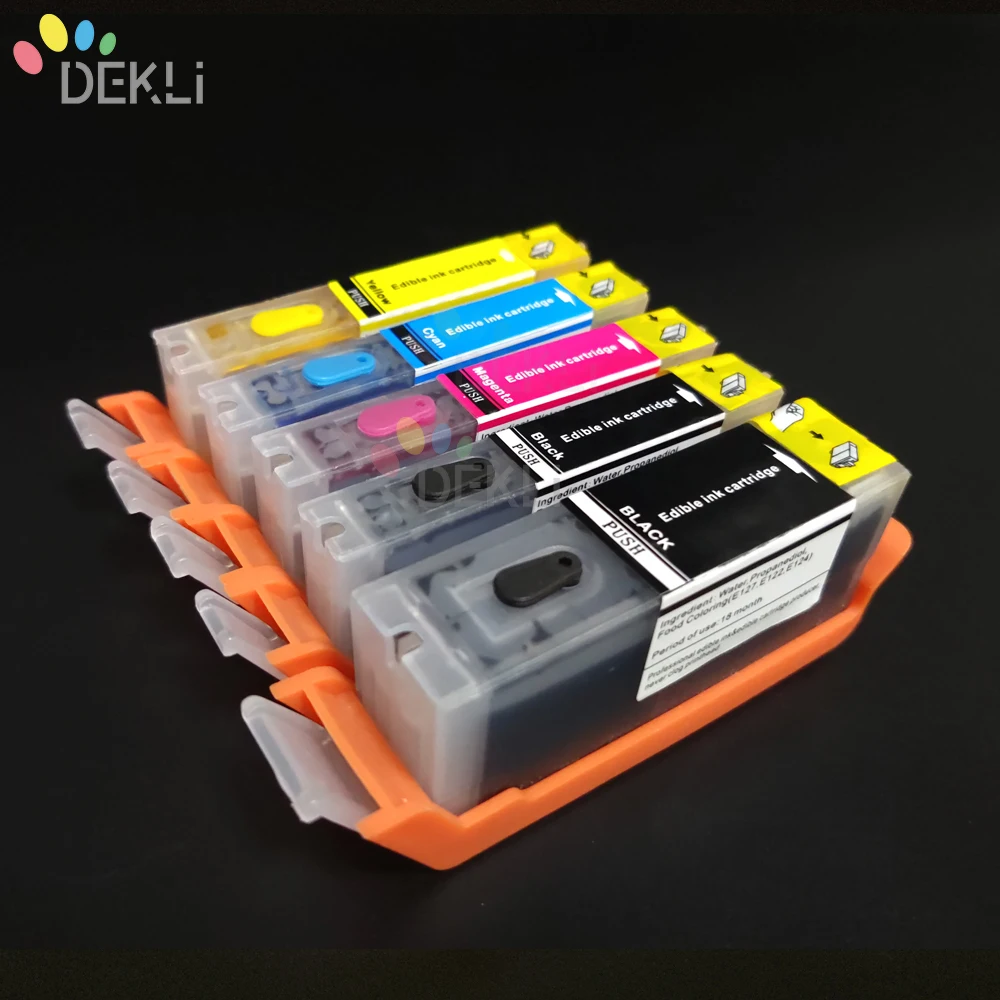 PGI 580 CLI 581 Refillable Edible ink Cartridge for Canon PGI-580 CLI-581 Reset Edible Ink Cartridge With Auto Reset Chip