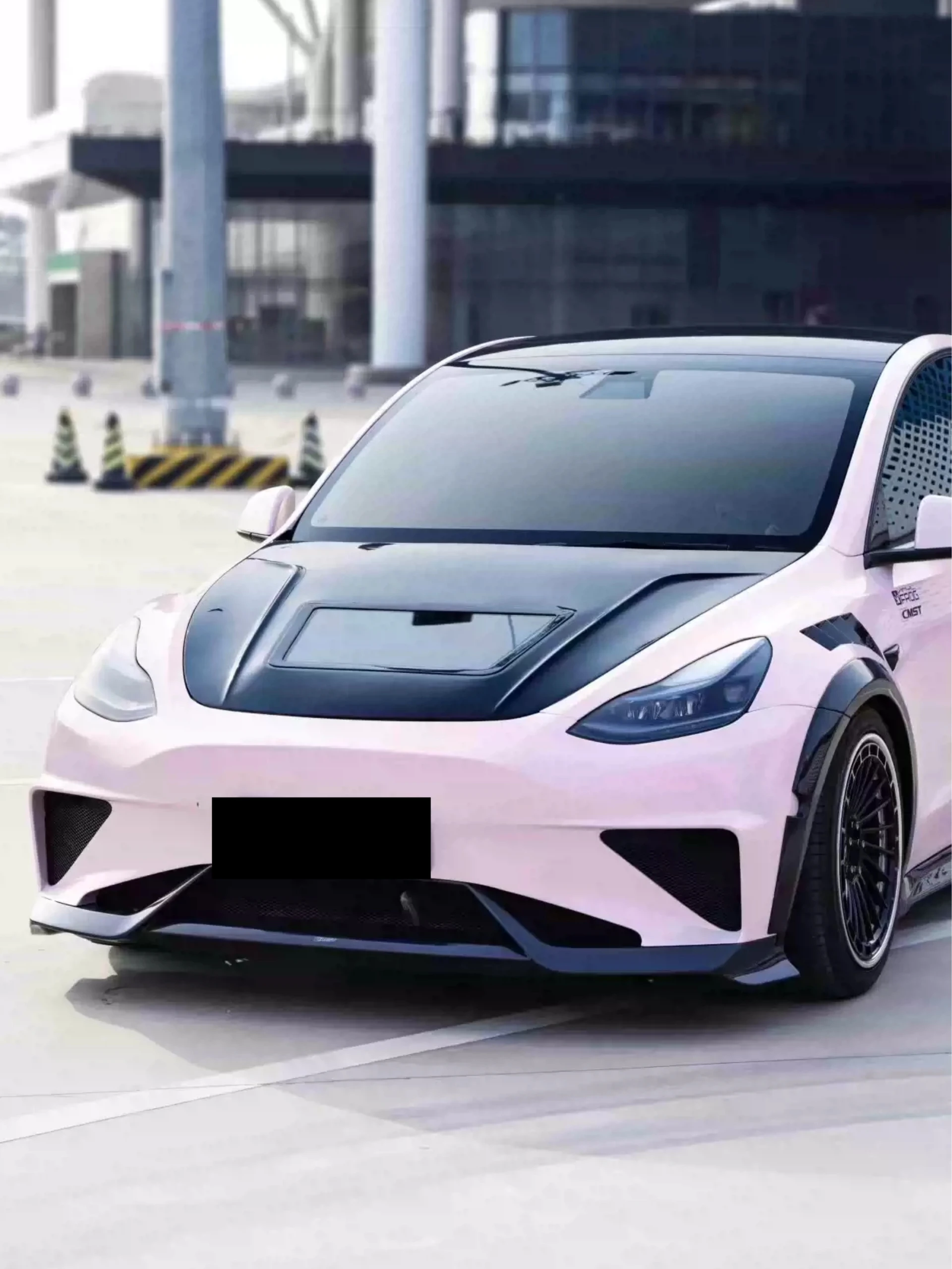 Body Kit  Carbon Fiber Engine Cover for Tesla Model Y Transparent Scoop Hood Car Accessories