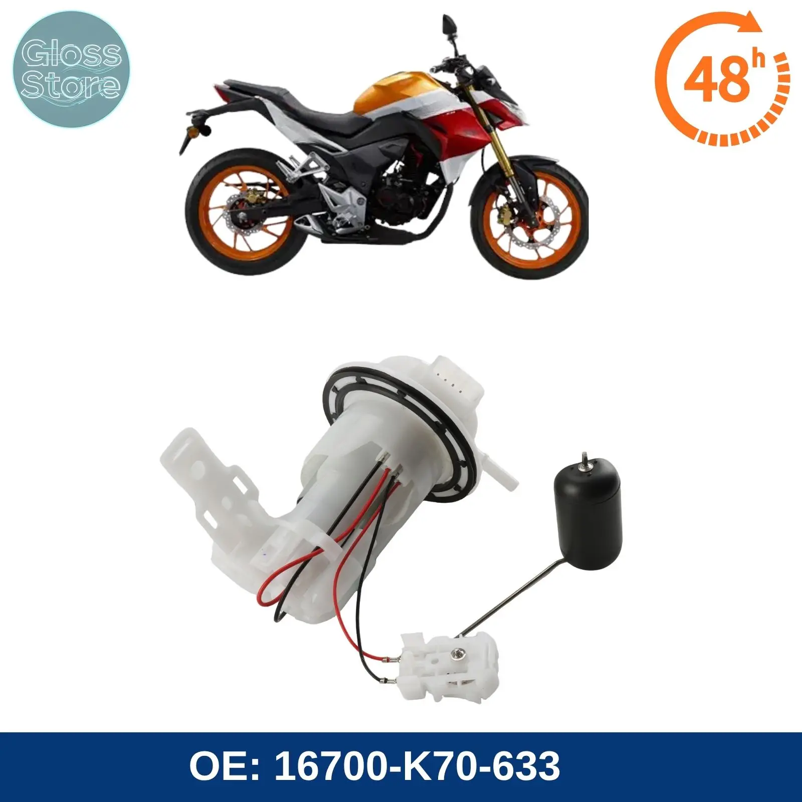 

16700-K70-633 Motorcycle Fuel Pump Assembly For Honda CB190R CBF190R CBF190X Motorbike Fuel System Accessory