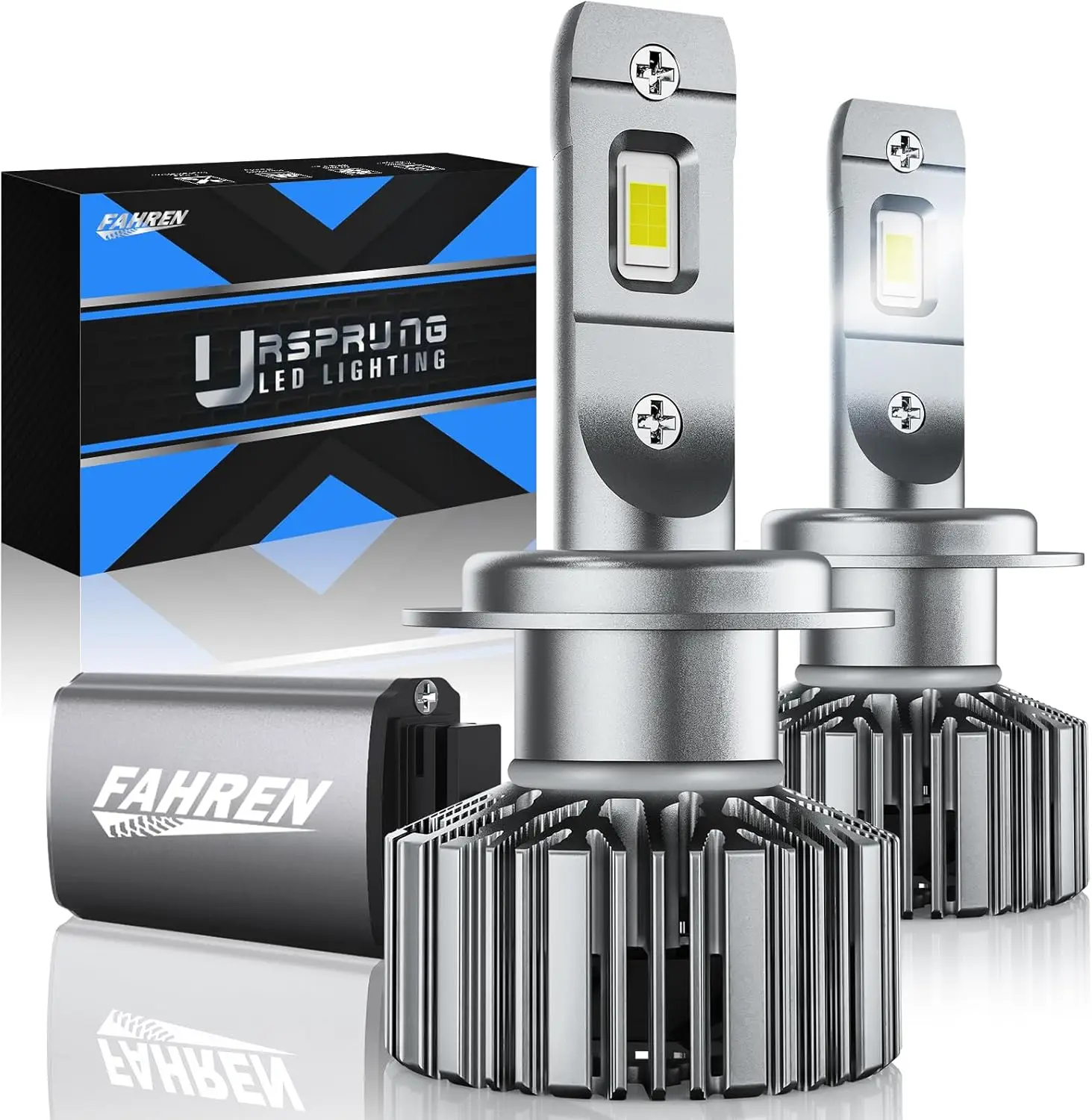 

FAHREN LED H7 Light Bulbs Headlights,6500K with Cooling Fan,H7 LED Fog Bulb 360°Adjustable CANbus Ready,Pack of 2