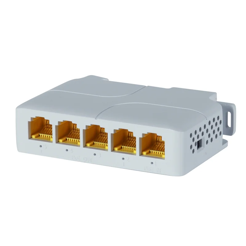 Gigabit Poe Extender 802.3Af/At/Bt 5 Port Poe Repeater Vlan Extend Additional 100M(328Ft) Of Power And Data Transmiss