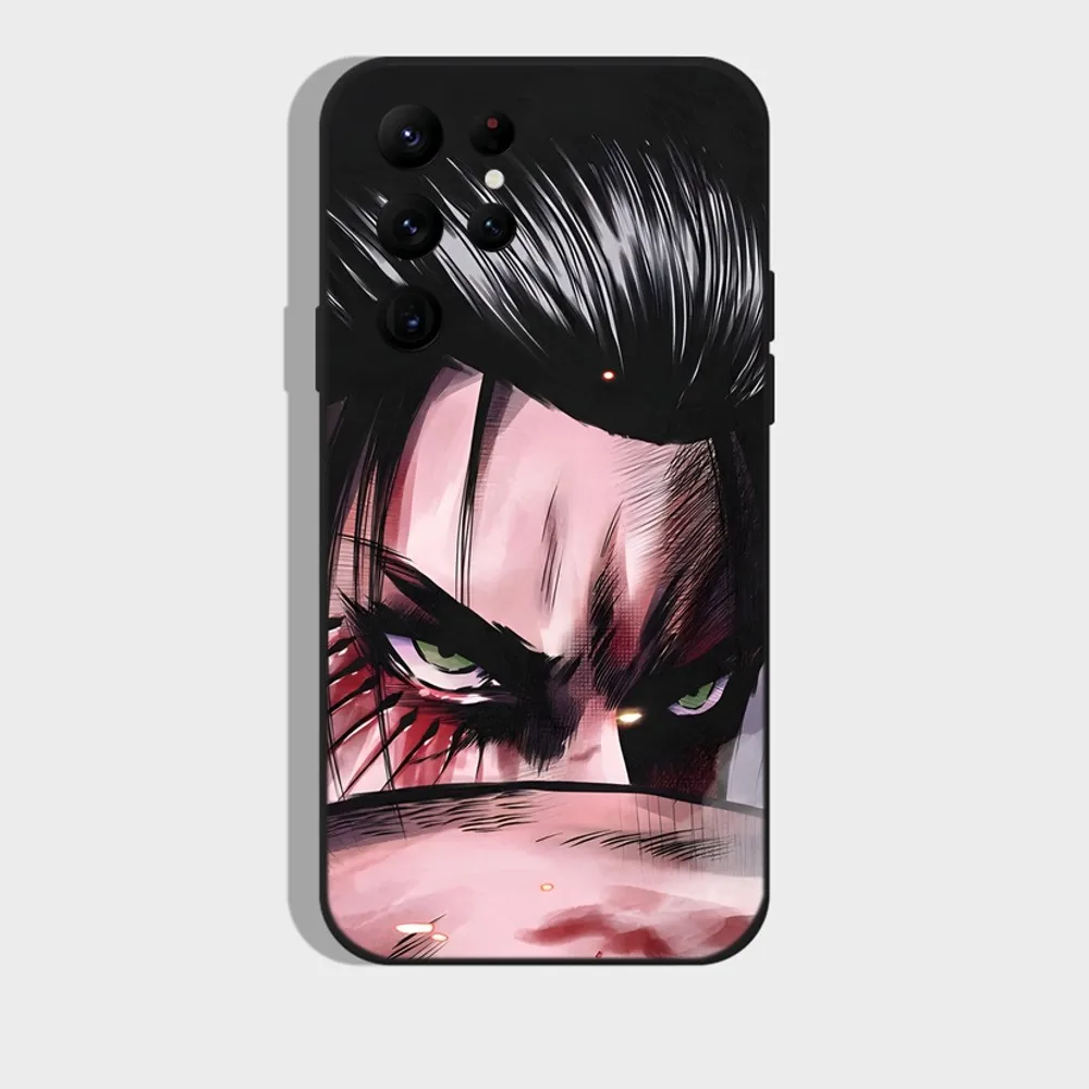 Anime Attack On Titan Eren Yeager Phone Case For Samsung S24,S22 Ultra,S20,S30 plus,S22 plus,S23,S30 ultra 5G Silicone Cover