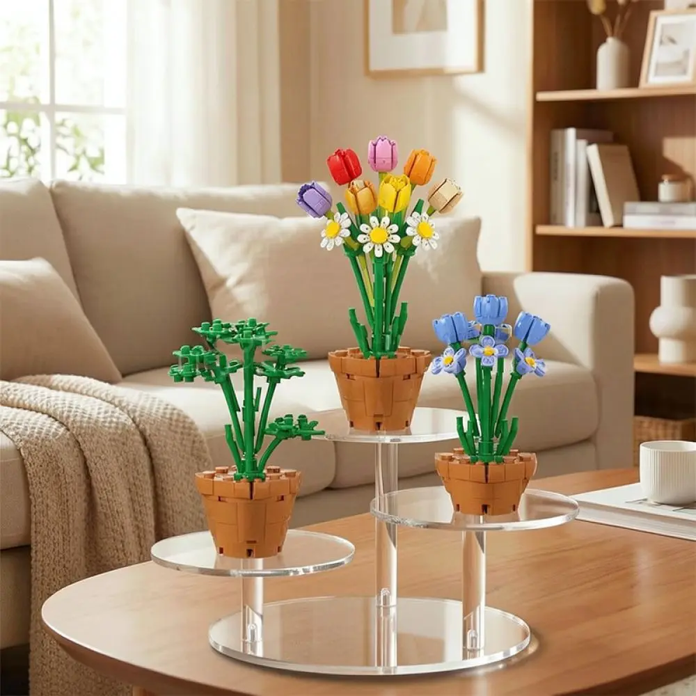 Acrylic Three Level Storage Display Stand Desktop Organizer For Collectible Toys Plant Pots Ornaments Holder Rack Base