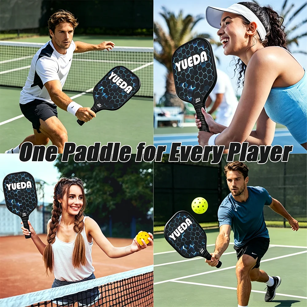 Poplar Wood Pickleball Paddle Lightweight With Carry Bag Pickleball Racket Easy Storage Colorful Pickleball Paddle Set image 6