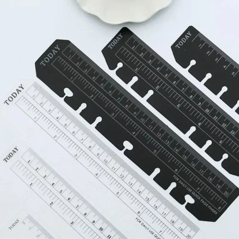 Bookmark Ruler for Rings Notebook 6 Hole A5/A6/A7 Elastic Drawing Tool Soft Plastic Math Drafting Ruler Flexible Dividing Rulers