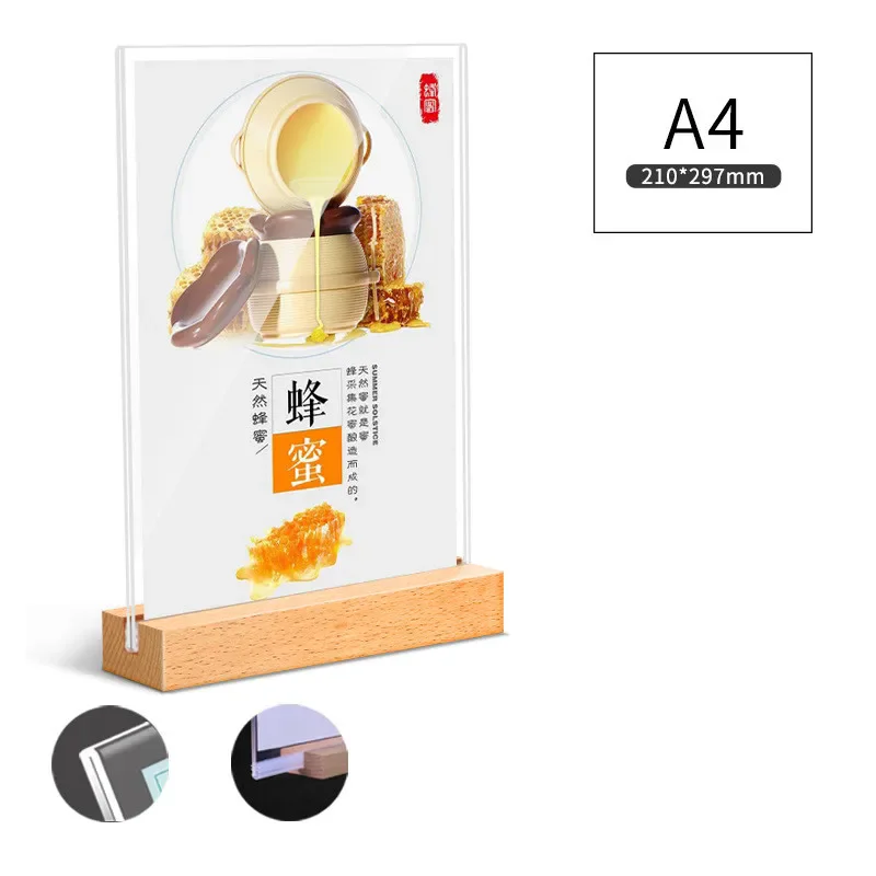 Acrylic Table Sign Display Stand Double Sided Clear Photo Frame Ad Poster Menu Holders for Office Shop Restaurant School