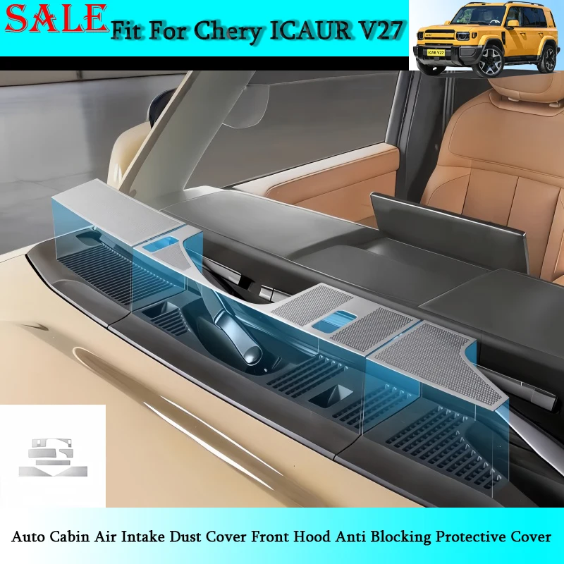 

Fit for Chery ICAR V27 Automobile Cabin Air Intake Dust Cover Front Hood Anti Blocking Protective Cover Auto Modification Parts