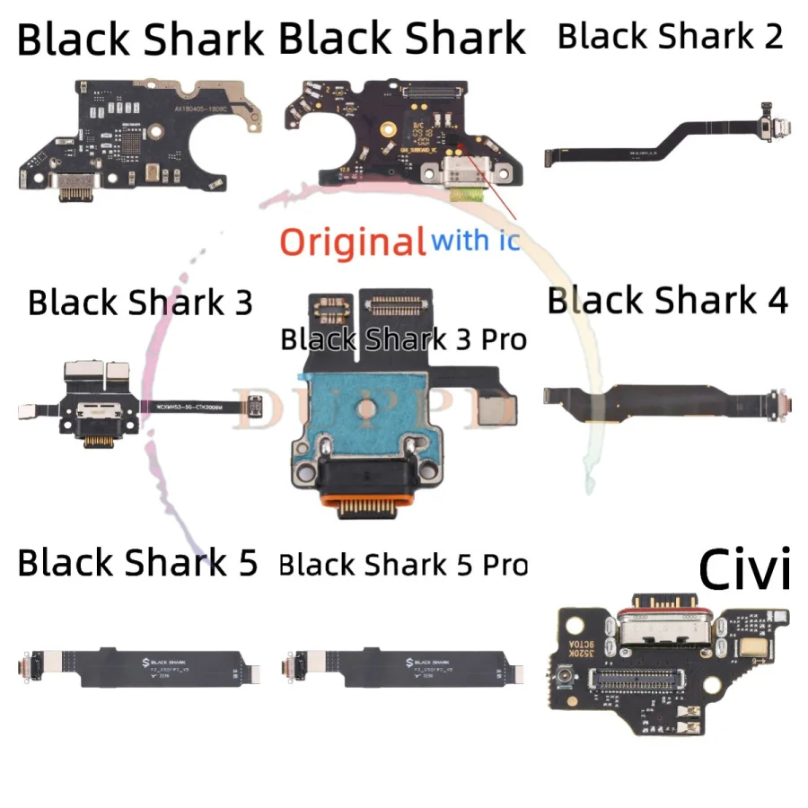 Original USB Power Charger Charging Port Board Dock Connector Flex Cable For Xiaomi Black Shark 2 3 4 5 Pro CIVI Mi Pad Note 2 3