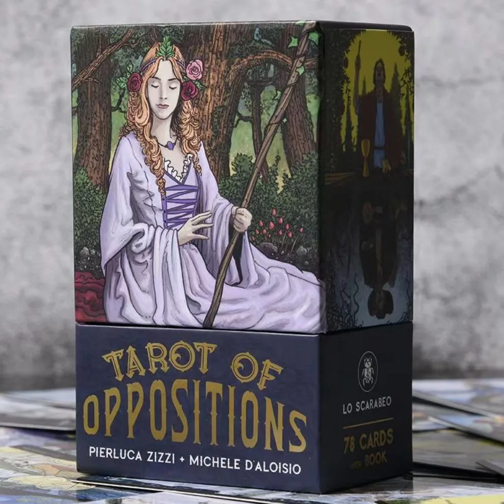 Opposition Tarot Deck 12*7cm dalam kotak kaku dengan buku panduan untuk pemula 78 buah kartu Tarot berdasarkan Rider Waite asli