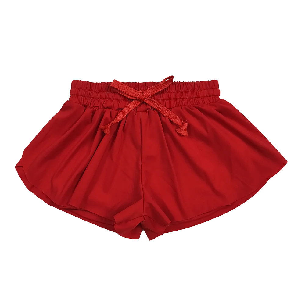 

SS0544Baby Girls Summer Yoga Shorts Red kids girls activewear summer yoga shorts