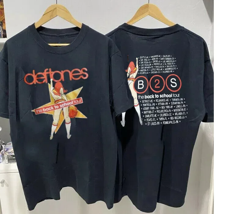 1990s Deftones Back To School Cotton Black Unisex T-shirt