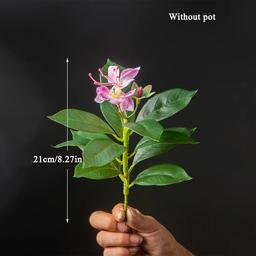 21-40 cm große künstliche Azaleenblüten, künstlicher Ficusbaum, künstliche Magnolienzweige, tropische Kunstbanyanblätter für die Dekoration von Zuhause und Büro – Detail 7