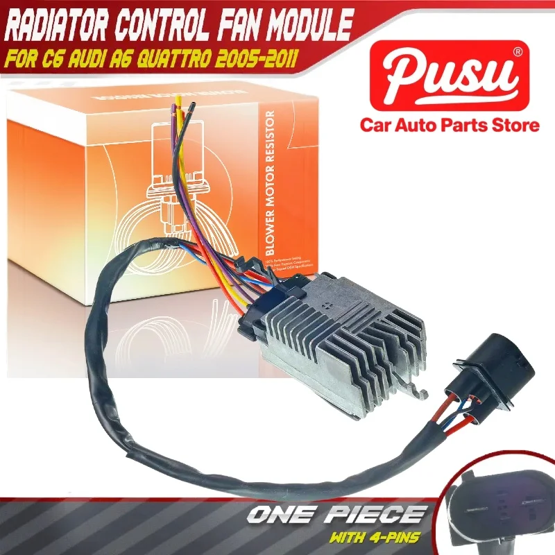 

OE Style Radiator Control Fan Module for Audi A6 (2006-2011) & A6 Quattro 2005-2011 3.0L 3.2L Accessories 4F0959501G, 4F0959501A