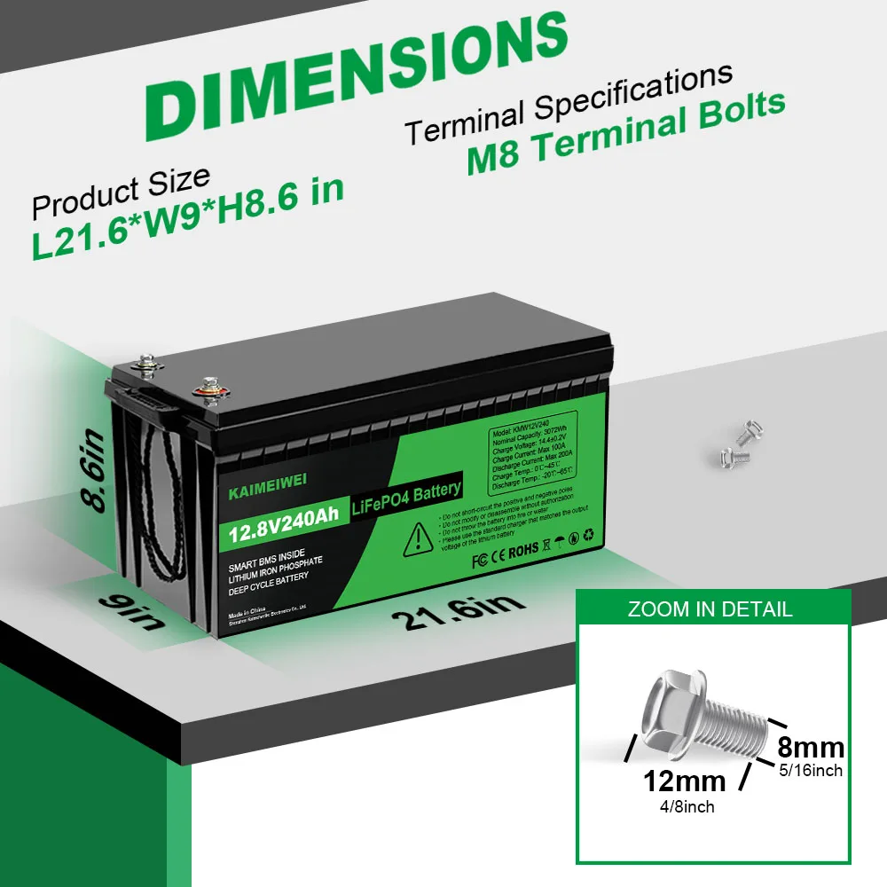 Long Life 12V 240AH Deep Cycle Li-ion Gel Battery 12.8V 240AH 12V Solar LiFePO4 Battery Pack