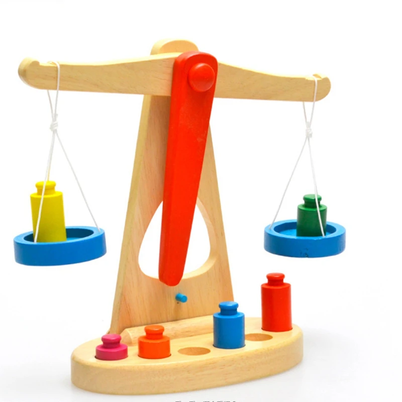 

MOMO Funny Wooden Balance Scale With 6 Weights Toy Weighing Scale Sensorial Early Education Game Gifts For Kids