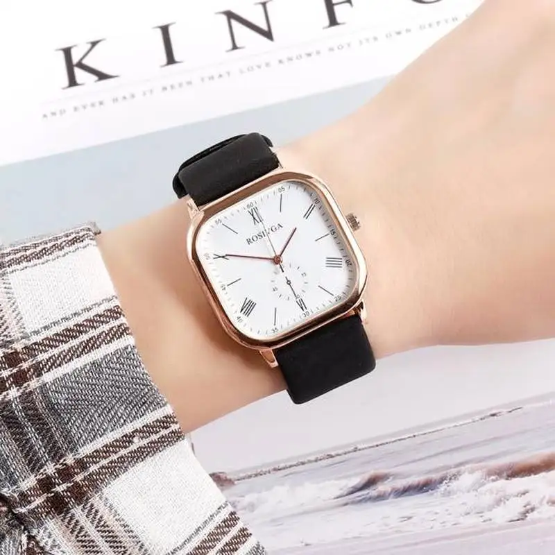 

Ultra Thin Watches Leather Band Fashion Simple Design Quartz Watch Minimalist Square Women Wristwatches Relogio Feminina