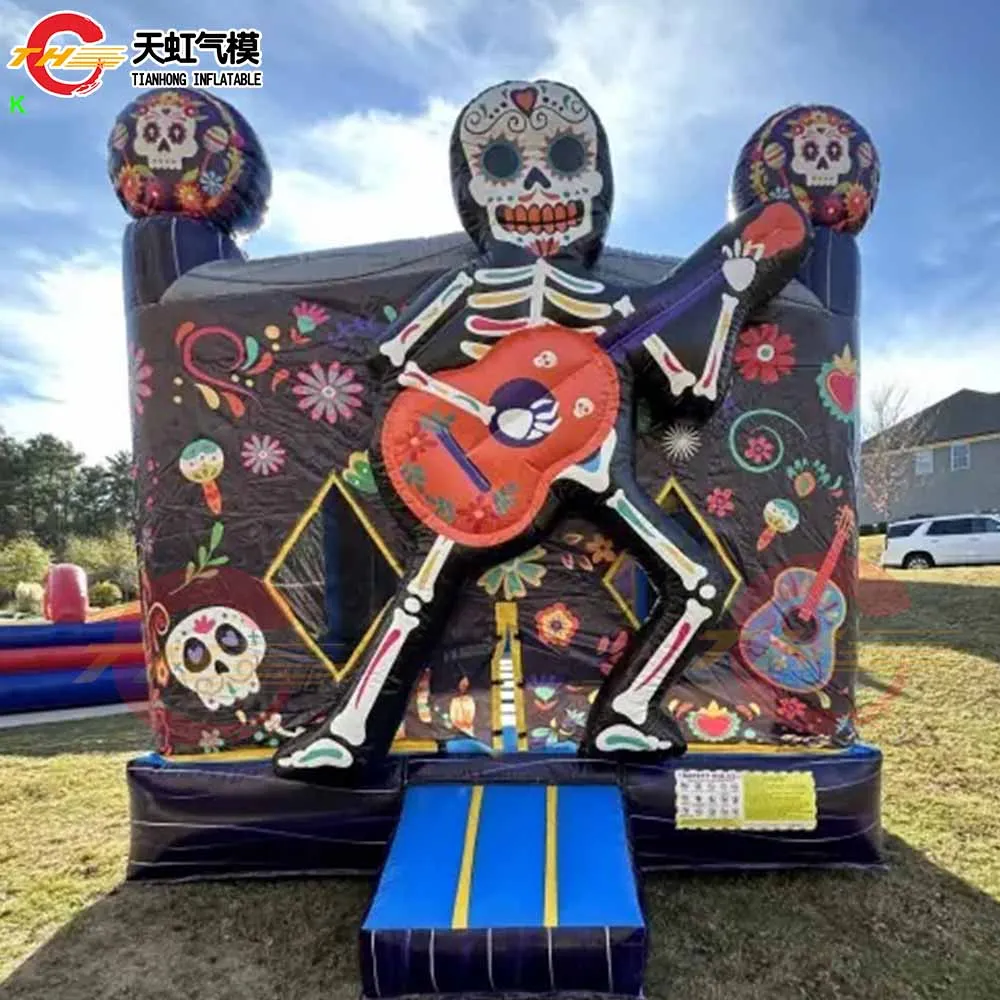 Envío rápido, 4x4m, casa de rebote inflable comercial para Halloween, tema fantasma, Bute inflable con soplador a la venta