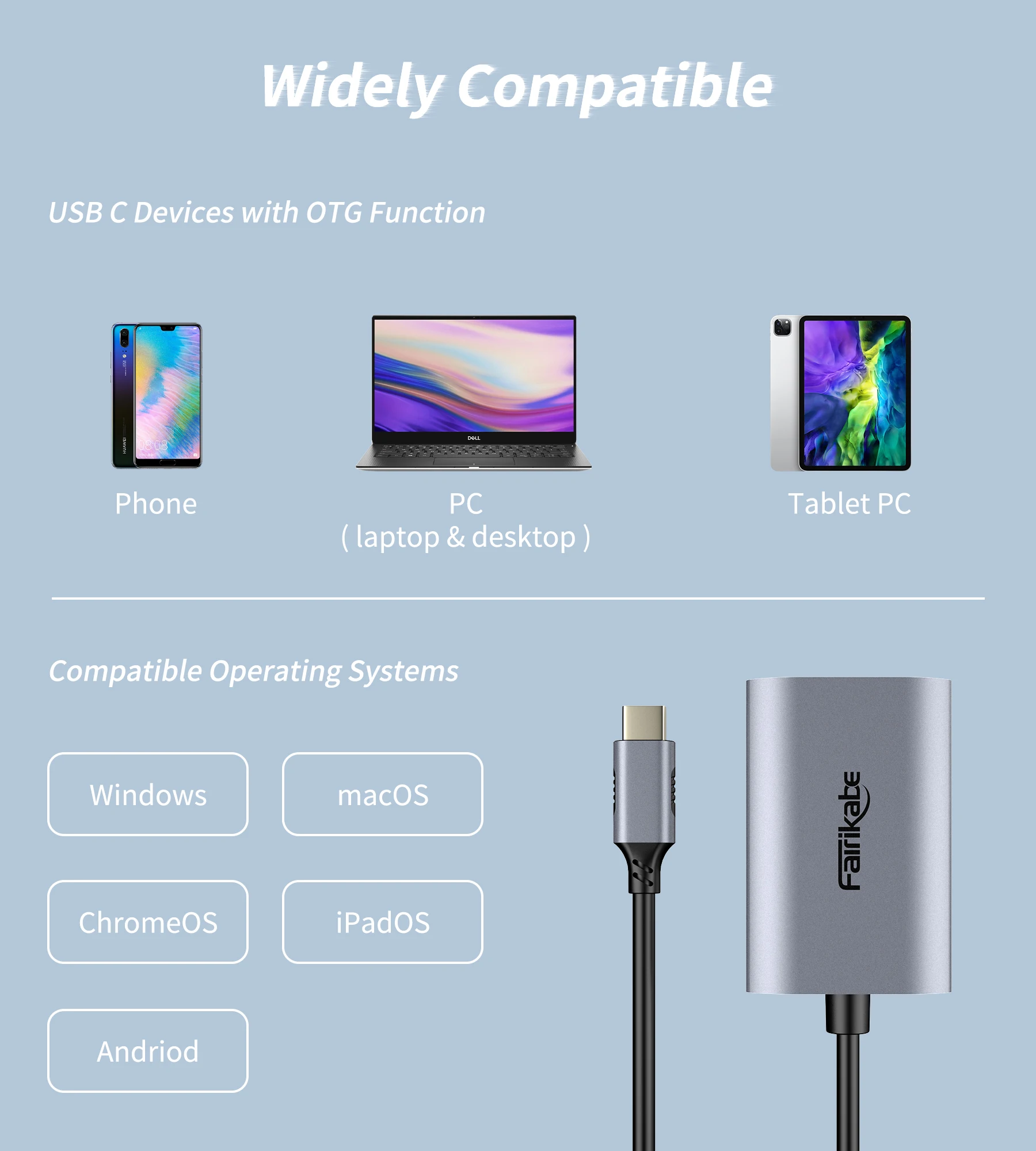 Fairikabe USB 4.0 카드 리더기 TF SD SDXC SDHC UHS-II 용 Thunderbolt 3과 호환되는 128GB USBC 마이크로 SD 메모리 카드 리더기