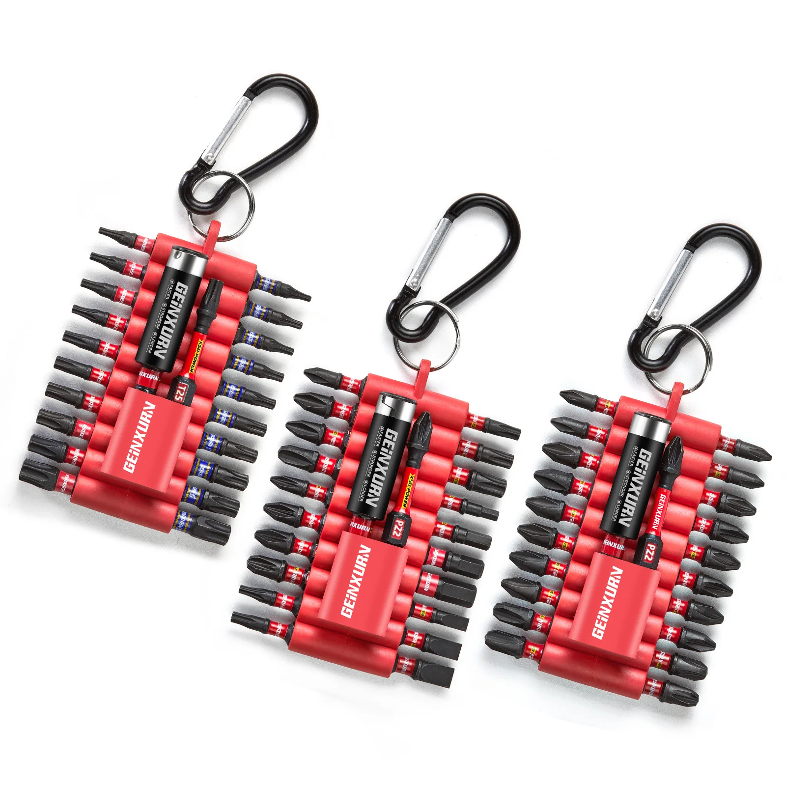 

Geinxurn 66 PCS Mixed 1”/2” Magnetic S2 Steel Multi Cross Driver Bits,3 Pc Bit Holder with Organizer Sleeve