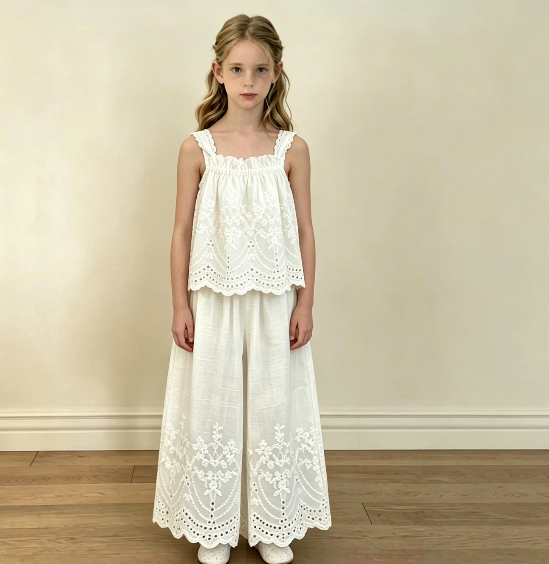 Summer Thin Children Mosquito Proof Pants Set Girls Summer Clothes Baby Girls 2026 New Forest Style Wide Leg Pants Two Piece Set
