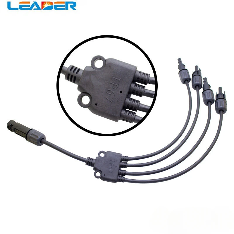 

LEADER 100Pair Y Type 1To4 Solar Solar Panel Cable Connectors Solar PV Four in One Branch Connector IP68 Waterproof DC Connector