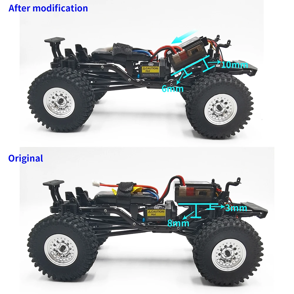 AXSPEED ESC z przodu rośnie zmodyfikowany zestaw metalowe ESC stojak do montażu dla 1/24 gąsienica RC oś samochodu SCX24 90081 AXI00001 AXI00004