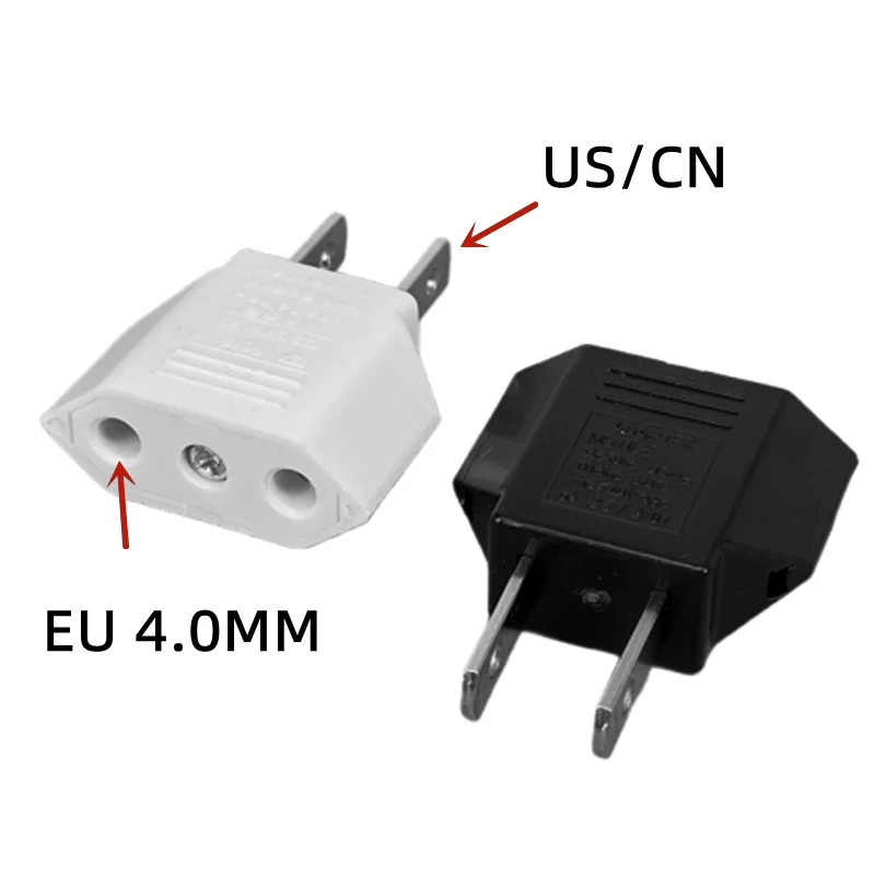 1/5/10pcs US To EU American Travel Adapter 2 pin 4.0mm European EU To US plug Power adapter Converter Electrical Socket Outlet