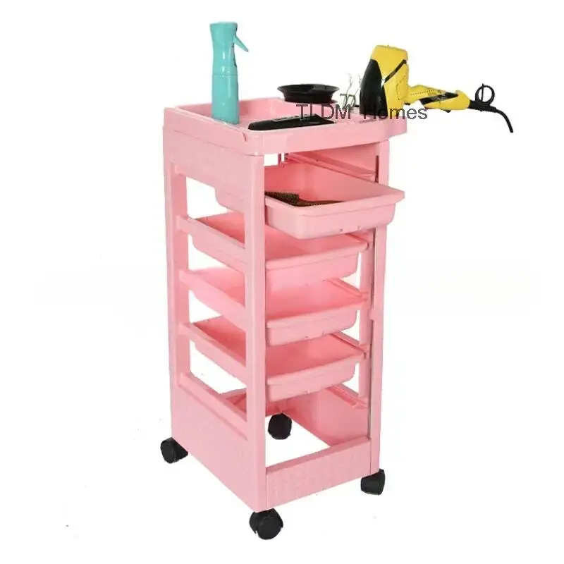 Cart Hairdressing Salon Stations Furniture Trolley Organizer With Wheels Auxiliary Barber Bar Units Cabinet Lash Tattoo