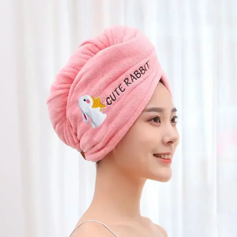 Turban Head Wrap Bathing Tools Microfibre After Shower Hair Drying Wrap Womens Girls Ladies Towel Quick Dry Hair Hat Cap Pink