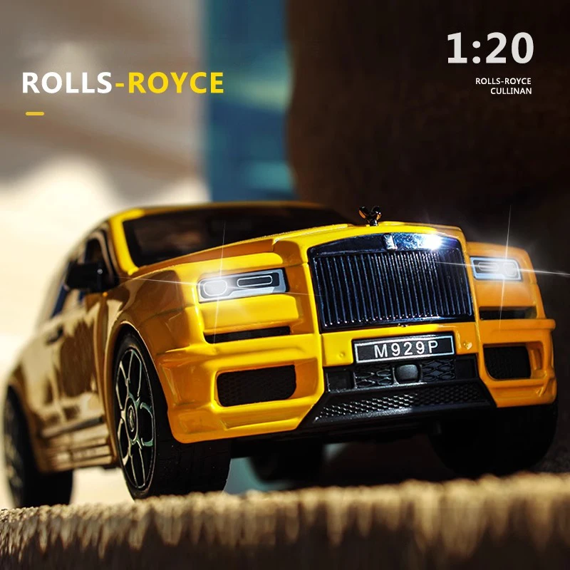 1:20 Rolls Royce Cullinan Mansory SUV, литая Модифицированная металлическая модель автомобиля, звук и фотоэлемент, игрушка, декоративные модные украшения, подарок